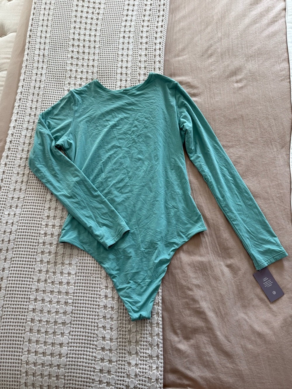 NEW Auden Teal Long-Sleeve Bodysuit Size L